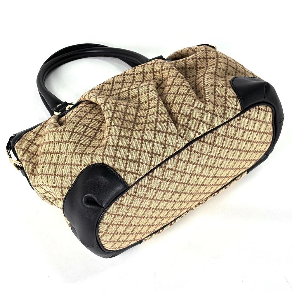 Gucci Shoulder Sukey Canvas Bag Black Diamante Brown Handbag
